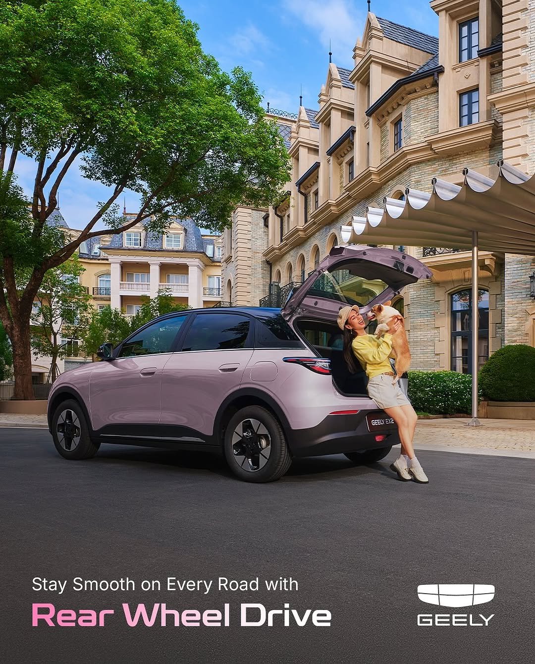 Bye-Bye Driving Fatigue_ ____Geely EX2 comes with Rear Wheel Drive_ delivering perfect balance_ control_ and responsiveness in every turn_ making every dri(